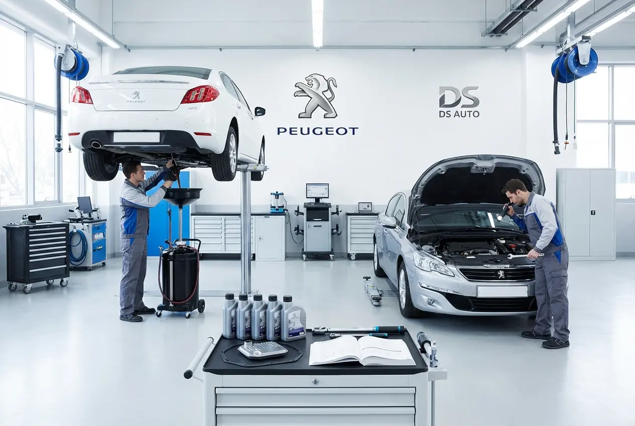 Аппаратная замена масла в АКПП Peugeot в автосервисе DS Auto в Жуковском
